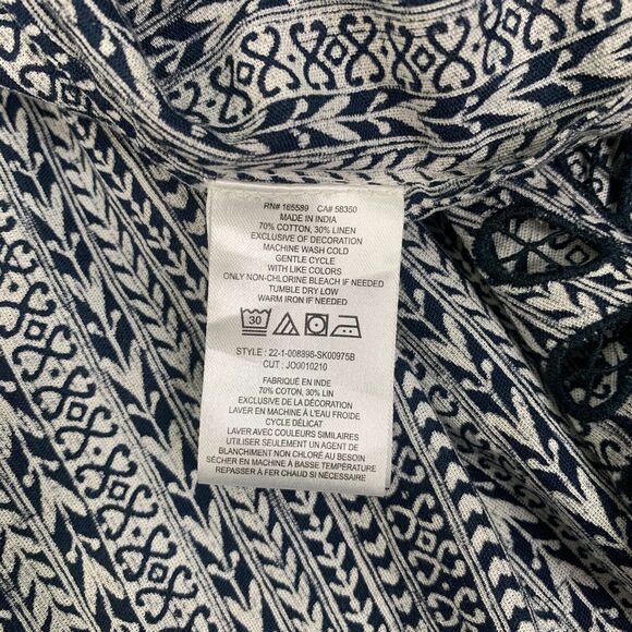 Joie Skirt Womens 10 White Navy Brixerly Linen Blend Eyelet Hem Button Front - Picture 7 of 11